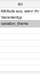 Amazon Variation Column of Upload File